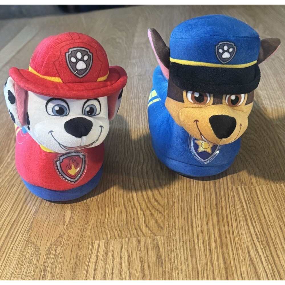 Nickelodeon Paw Patrol Boys Slippers Light Up Unused Chase Marshall 9/10